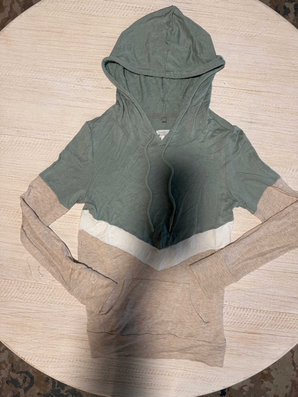 Market & Spruce Sage Hooded Pullover with Drawstring, size small